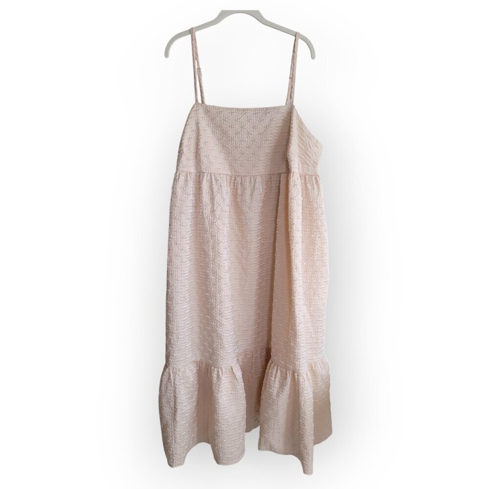 Kika Vargas x Target Cream Fairycore Midi Dress Empire Waist Size 1X Textured - Picture 4 of 13